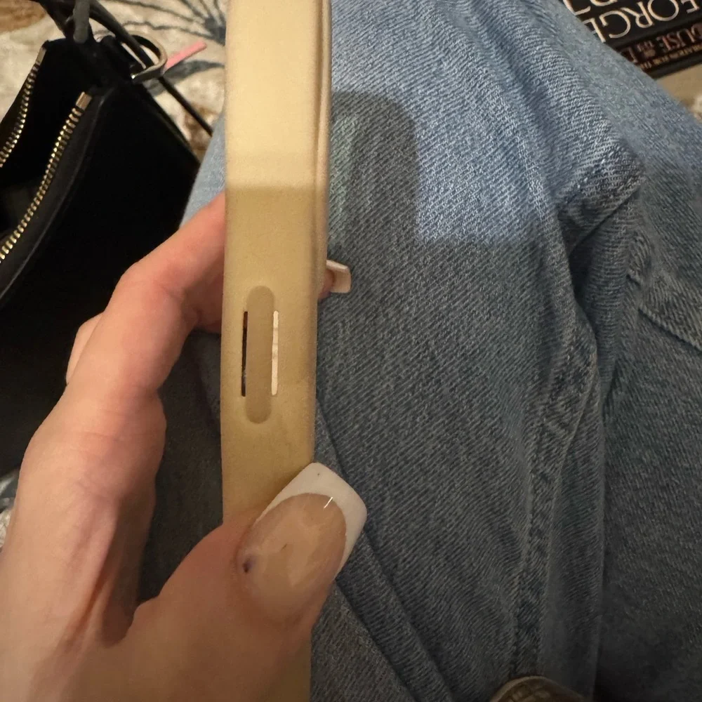 Iridescent Phone Case with Beige Border